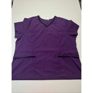 Scrubstar Eggplant Colored Short Sleeve Scrub Top Size 2XL